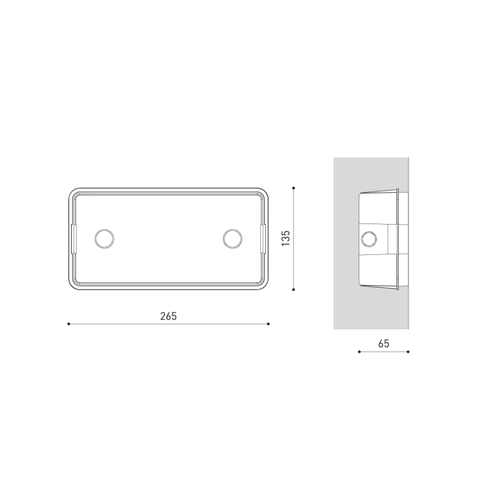 Slim outdoor wall IP65 | textured grey