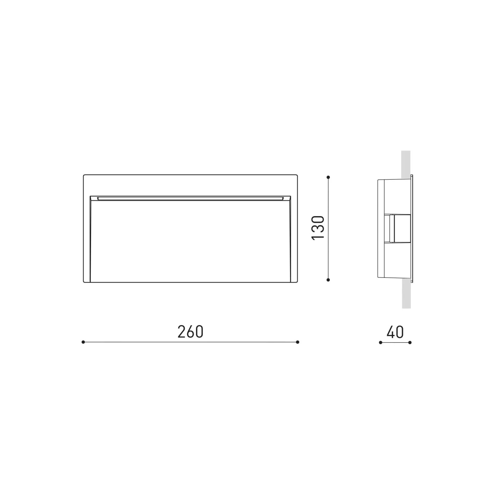 Slim outdoor wall IP65 | textured white