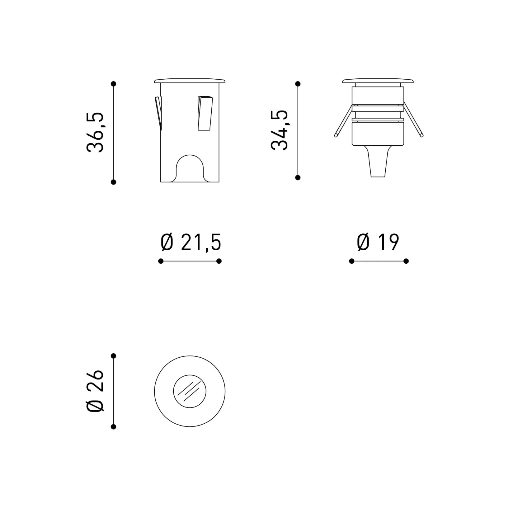 Step micro XS recessed IP65 | black