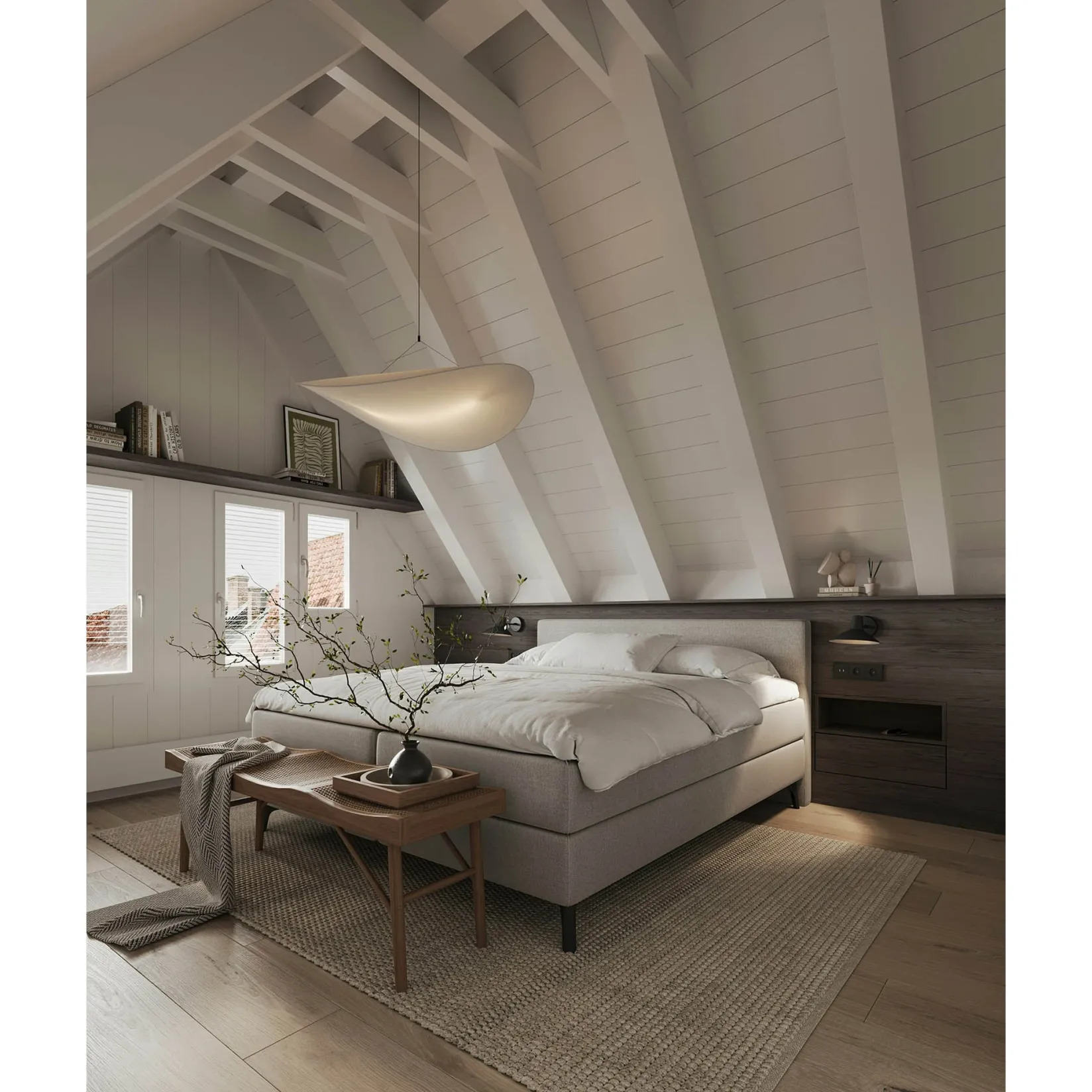 Tense pendant 55-120 | white Tyvek