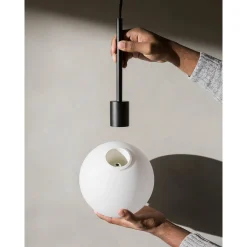 TR Bulb pendant | black and matte opal glass