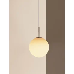 TR Bulb pendant | brushed brass and matte opal glass