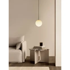 TR Bulb pendant | brushed brass and matte opal glass