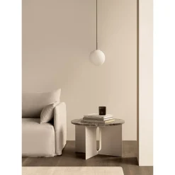 TR Bulb pendant | brushed brass and matte opal glass