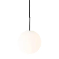TR Bulb pendant | polished steel and matte opal glass