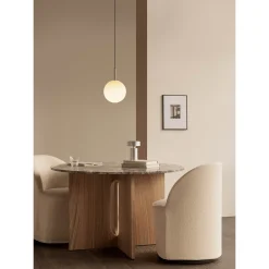 TR Bulb pendant | polished steel and matte opal glass