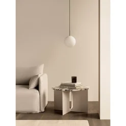TR Bulb pendant | polished steel and matte opal glass