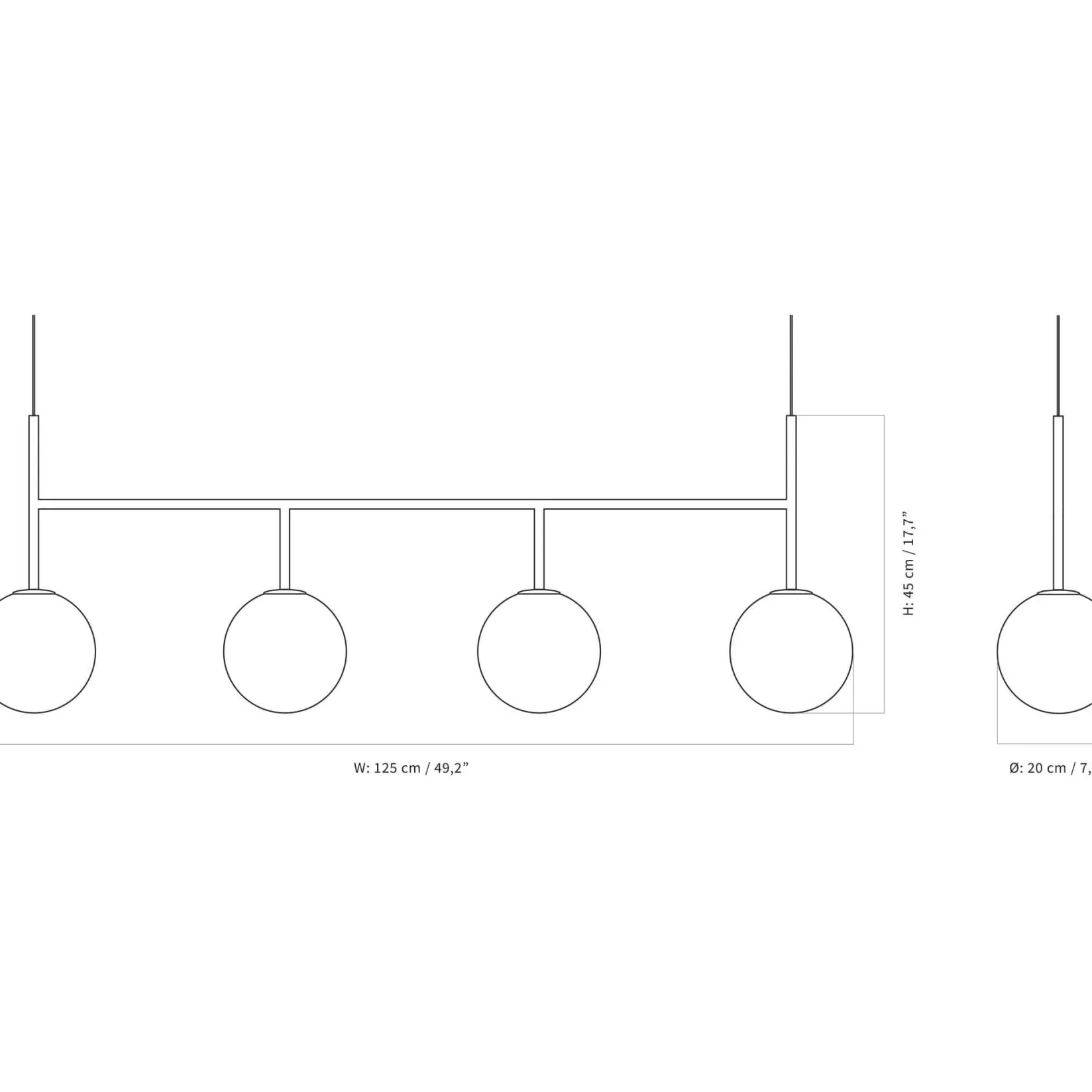 TR Bulb suspension frame | polished steel