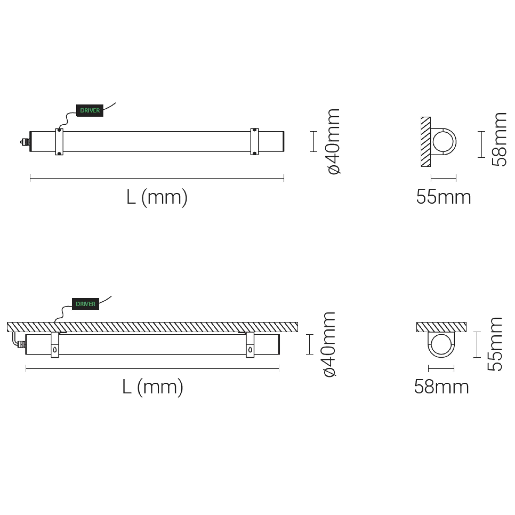 Tub LED D4 | 55-305cm