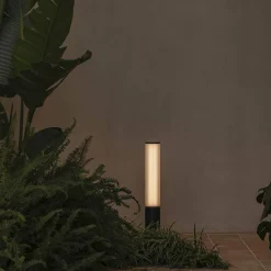Tura bollard 650-1050 | dark grey translucent stripped