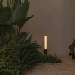 Tura bollard 650-1050 | dark grey translucent stripped