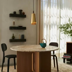 Umanoff pendant | brass and walnut