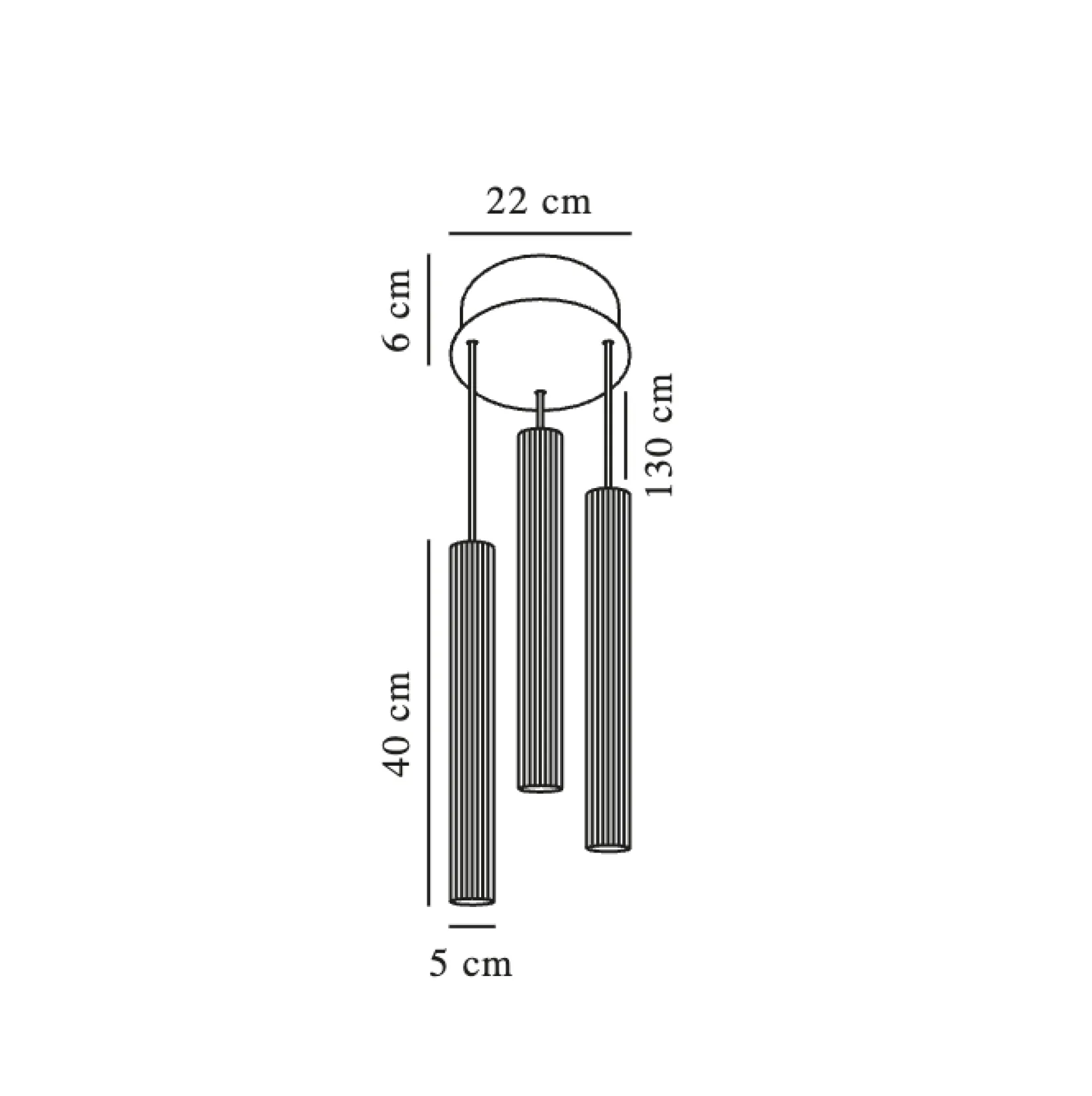 Vico 3-rondel pendant | black