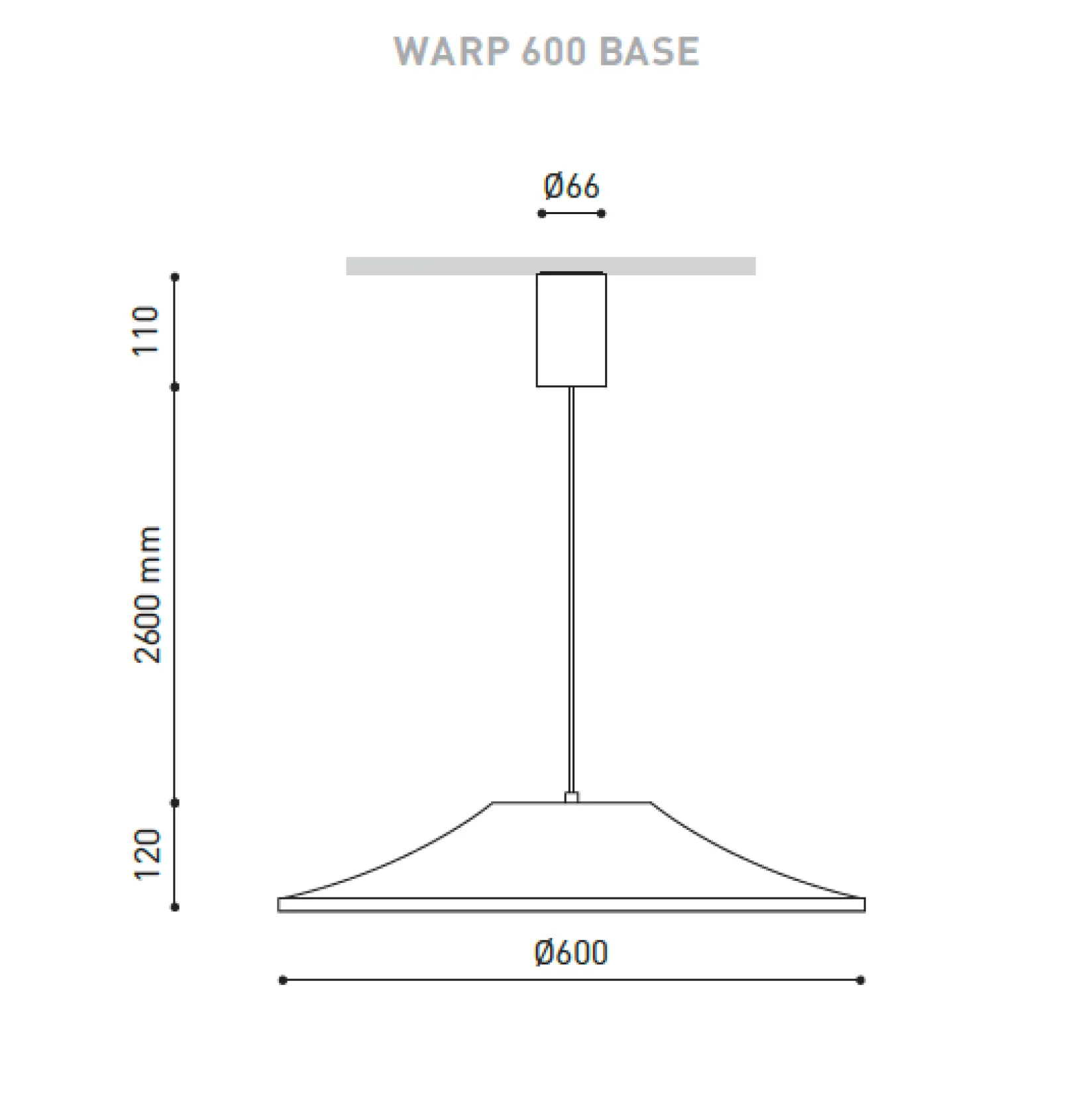 Warp pendant ⌀60-ø90 | black