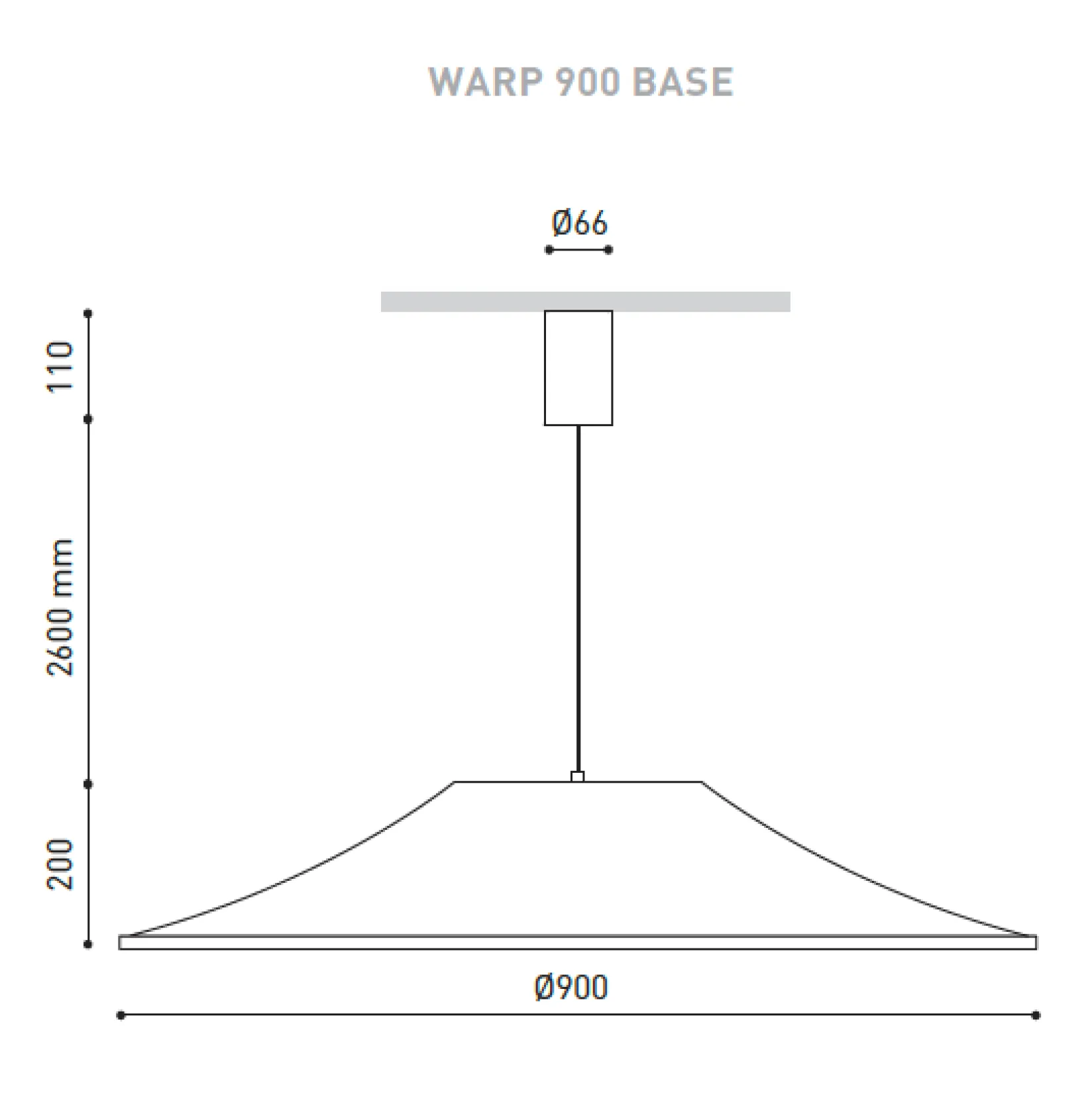 Warp pendant ⌀60-ø90 | black